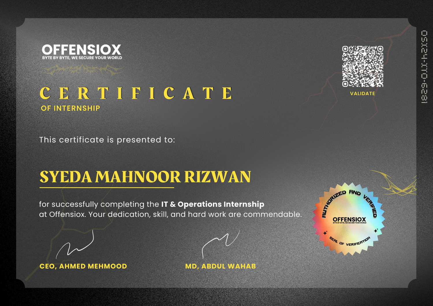 Certificate